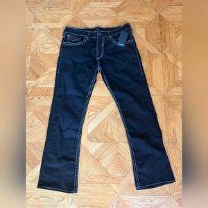 True Religion Black Jeans with Contrast Stitching